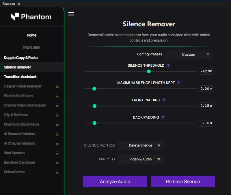 Premiere Pro静音片段自动剪辑插件——Silence Remover使用教程及下载-诺瓦小站